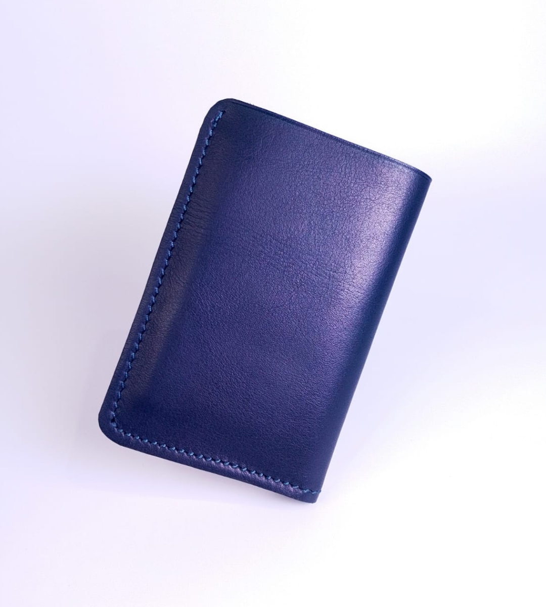 Porte-carte en cuir bleu