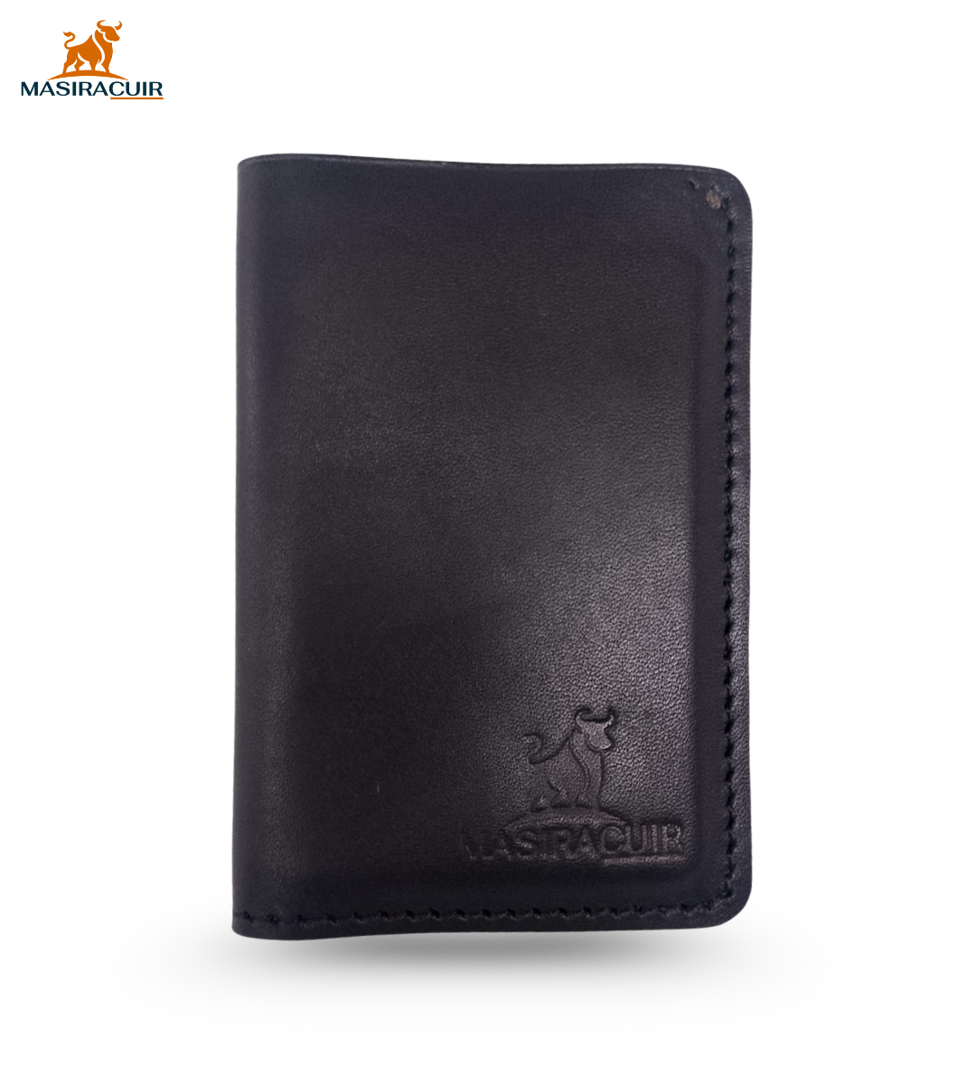 Porte-carte en cuir noir